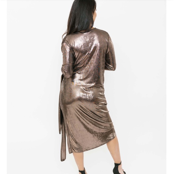 Smash + Tess confidence midi wrap in Gold- Size small - Picture 3 of 6